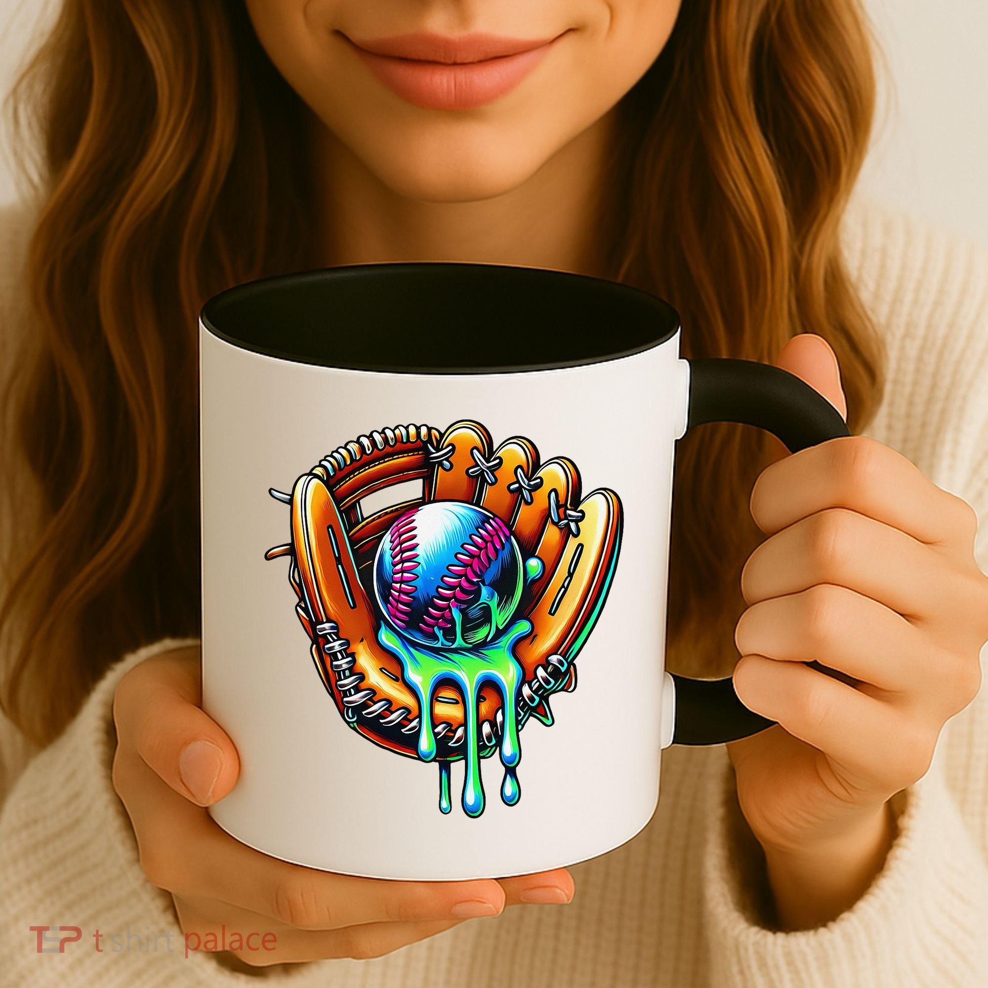 Baseball Drip Ice Cream Sprinkles Baseball Glove Coffee Mug