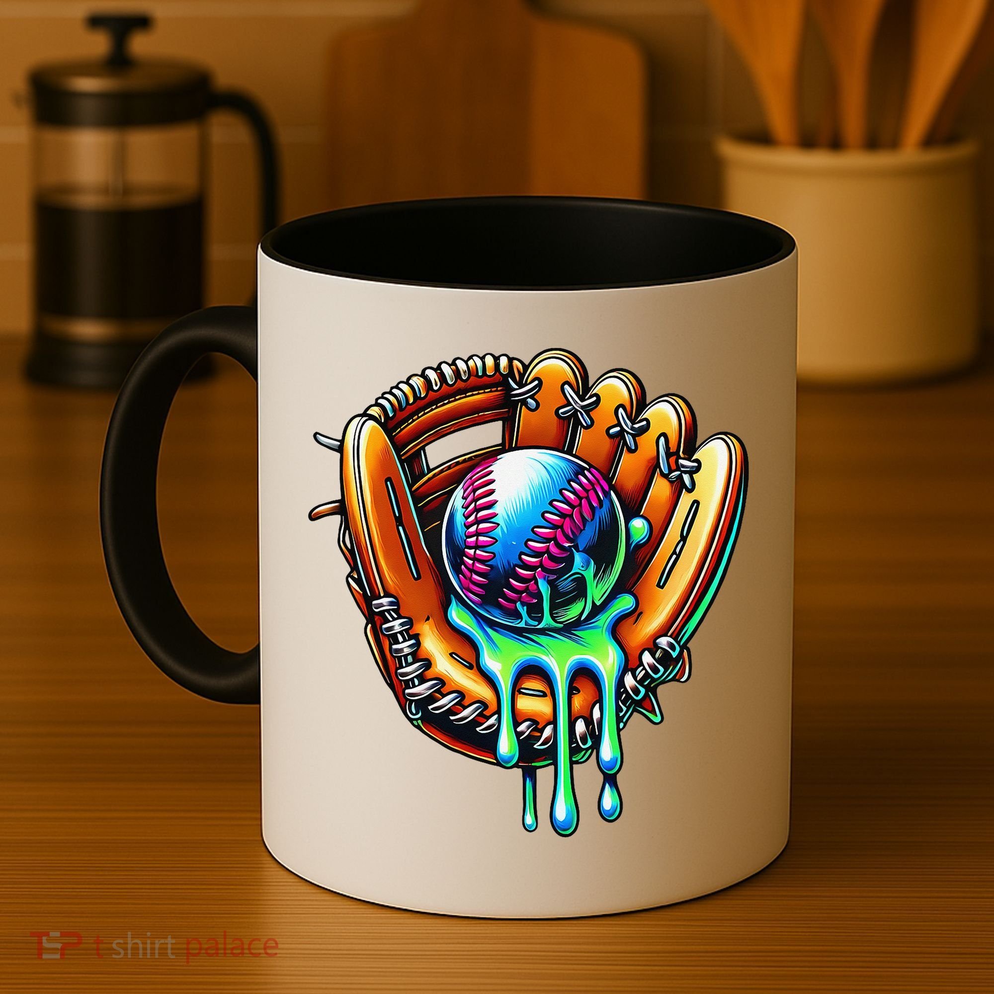 Baseball Drip Ice Cream Sprinkles Baseball Glove Coffee Mug