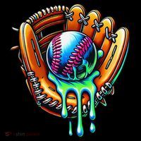 Baseball Drip Ice Cream Sprinkles Baseball Glove Women's Hoodie thumb 2