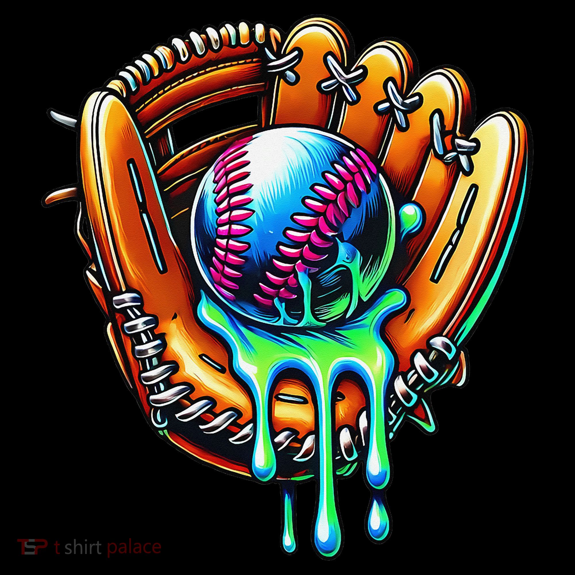 Baseball Drip Ice Cream Sprinkles Baseball Glove Women's Hoodie