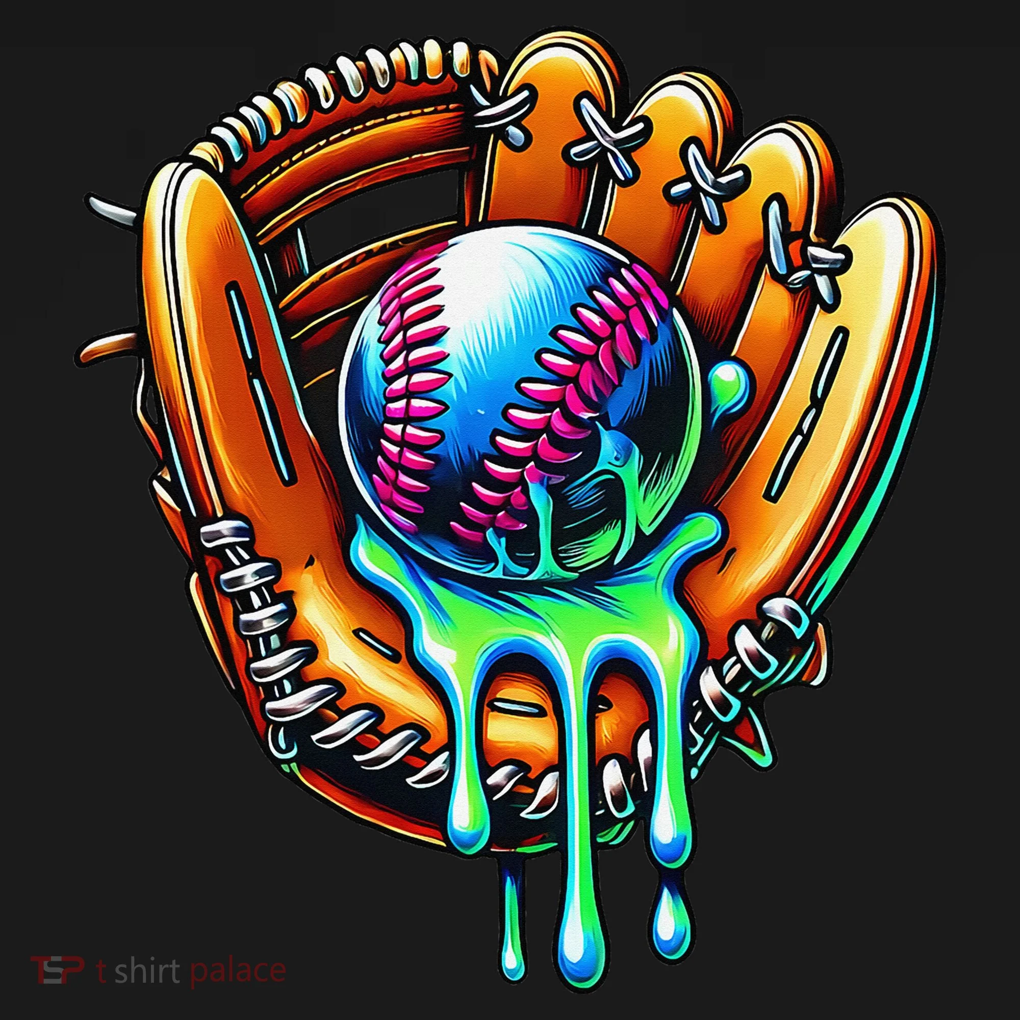 Baseball Drip Ice Cream Sprinkles Baseball Glove Ornament