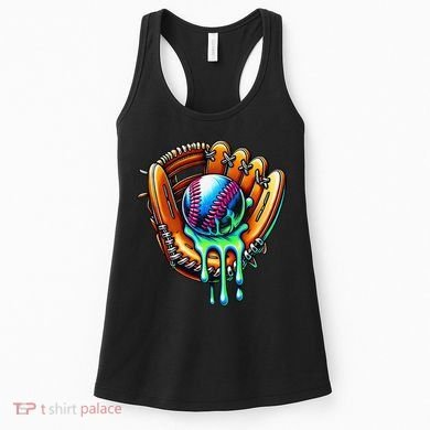Baseball Drip Ice Cream Sprinkles Baseball Glove Women's Tank Top