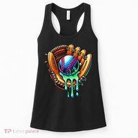 Baseball Drip Ice Cream Sprinkles Baseball Glove Women's Tank Top thumb 0