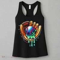 Baseball Drip Ice Cream Sprinkles Baseball Glove Women's Tank Top thumb 3