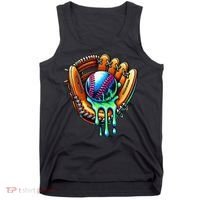 Baseball Drip Ice Cream Sprinkles Baseball Glove Tank Top thumb 0
