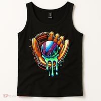 Baseball Drip Ice Cream Sprinkles Baseball Glove Tank Top thumb 2