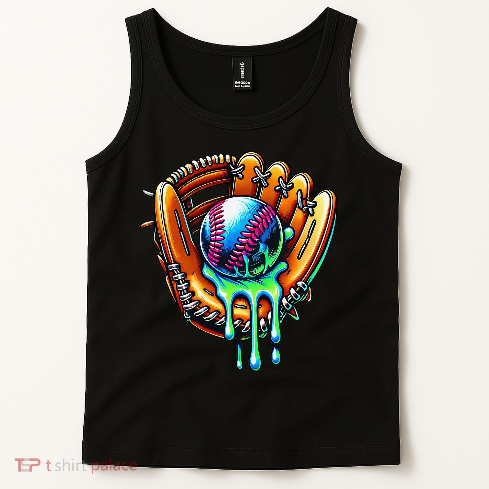 Baseball Drip Ice Cream Sprinkles Baseball Glove Tank Top