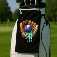 Baseball Drip Ice Cream Sprinkles Baseball Glove Golf Towel thumb 2