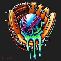 Baseball Drip Ice Cream Sprinkles Baseball Glove Golf Towel thumb 3