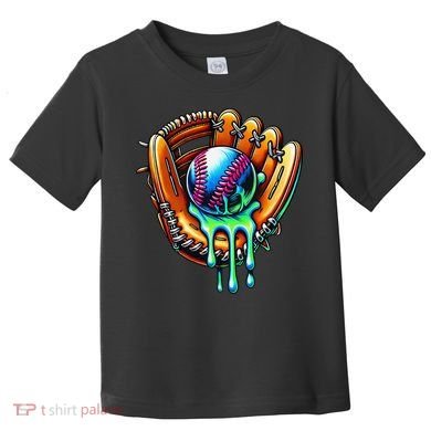 Baseball Drip Ice Cream Sprinkles Baseball Glove Toddler T-Shirt