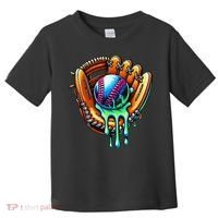 Baseball Drip Ice Cream Sprinkles Baseball Glove Toddler T-Shirt thumb 0