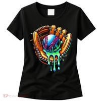 Baseball Drip Ice Cream Sprinkles Baseball Glove Women's T-Shirt thumb 0