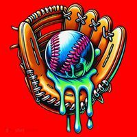 Baseball Drip Ice Cream Sprinkles Baseball Glove Santa Hat thumb 1