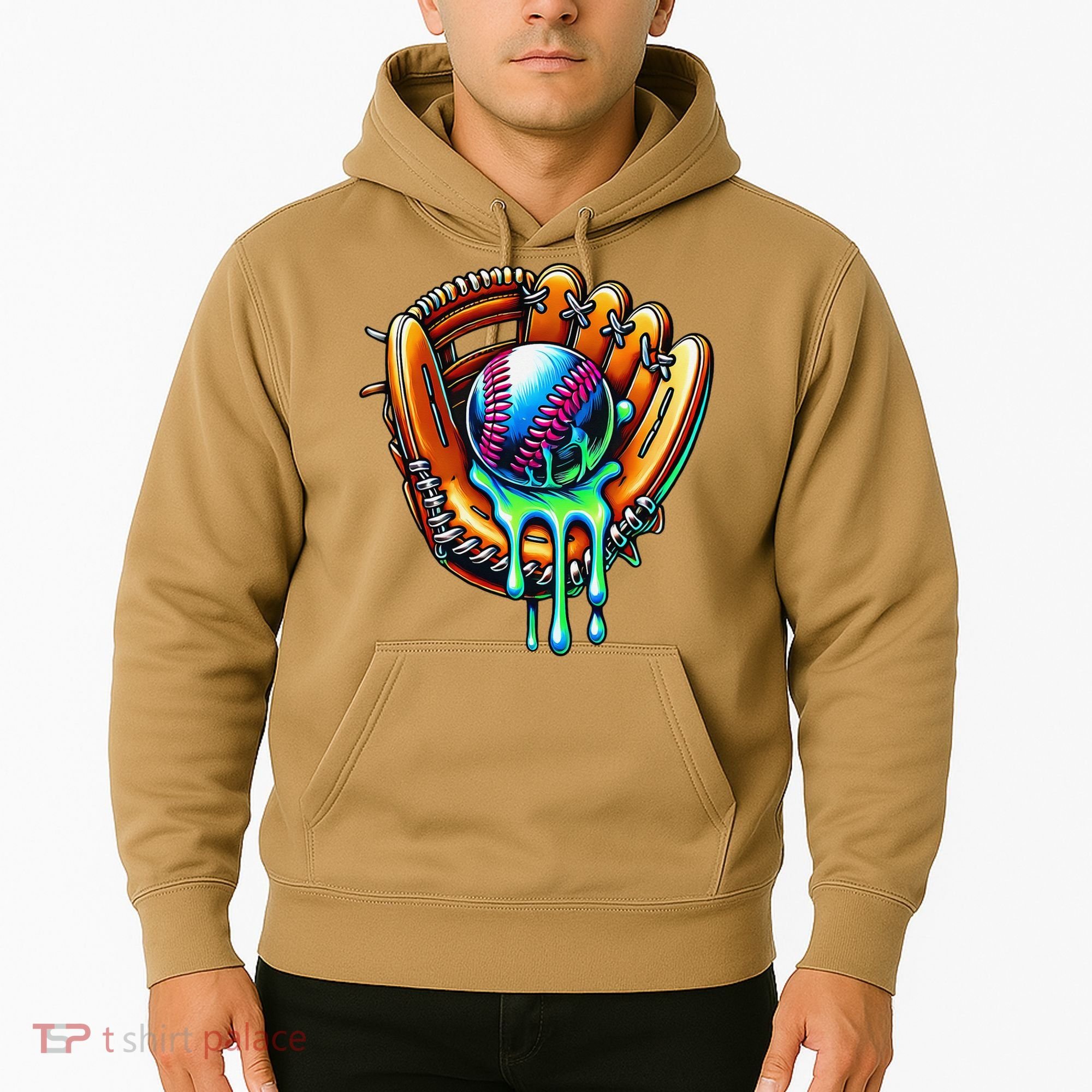 Baseball Drip Ice Cream Sprinkles Baseball Glove Hoodie