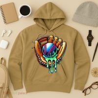 Baseball Drip Ice Cream Sprinkles Baseball Glove Hoodie thumb 3