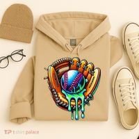 Baseball Drip Ice Cream Sprinkles Baseball Glove Hoodie thumb 4