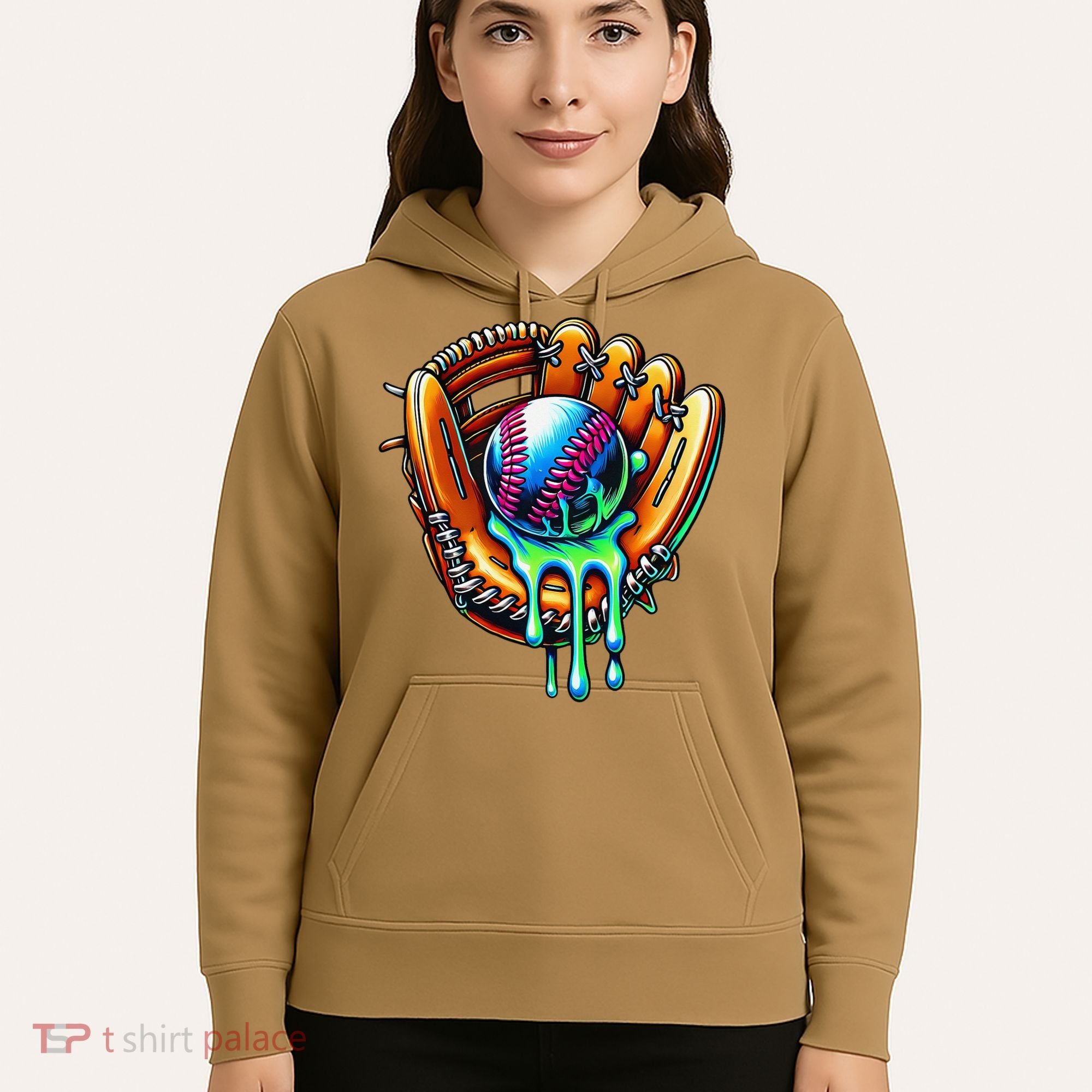 Baseball Drip Ice Cream Sprinkles Baseball Glove Hoodie