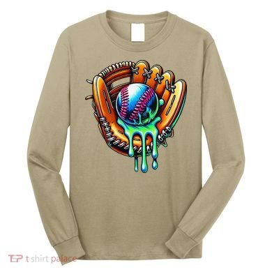 Baseball Drip Ice Cream Sprinkles Baseball Glove Long Sleeve Shirt