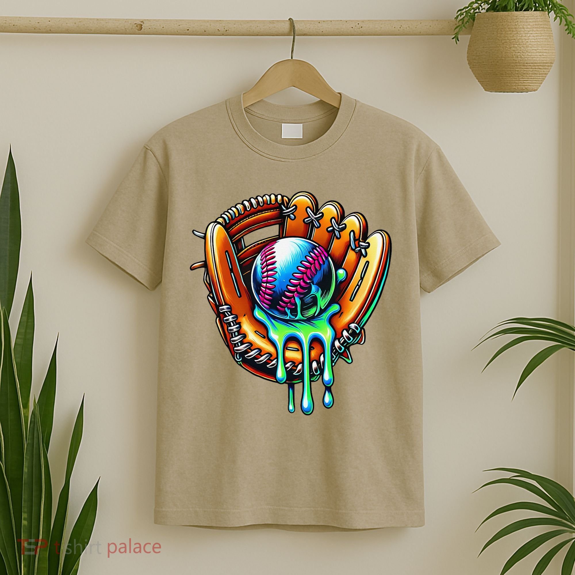 Baseball Drip Ice Cream Sprinkles Baseball Glove T-Shirt