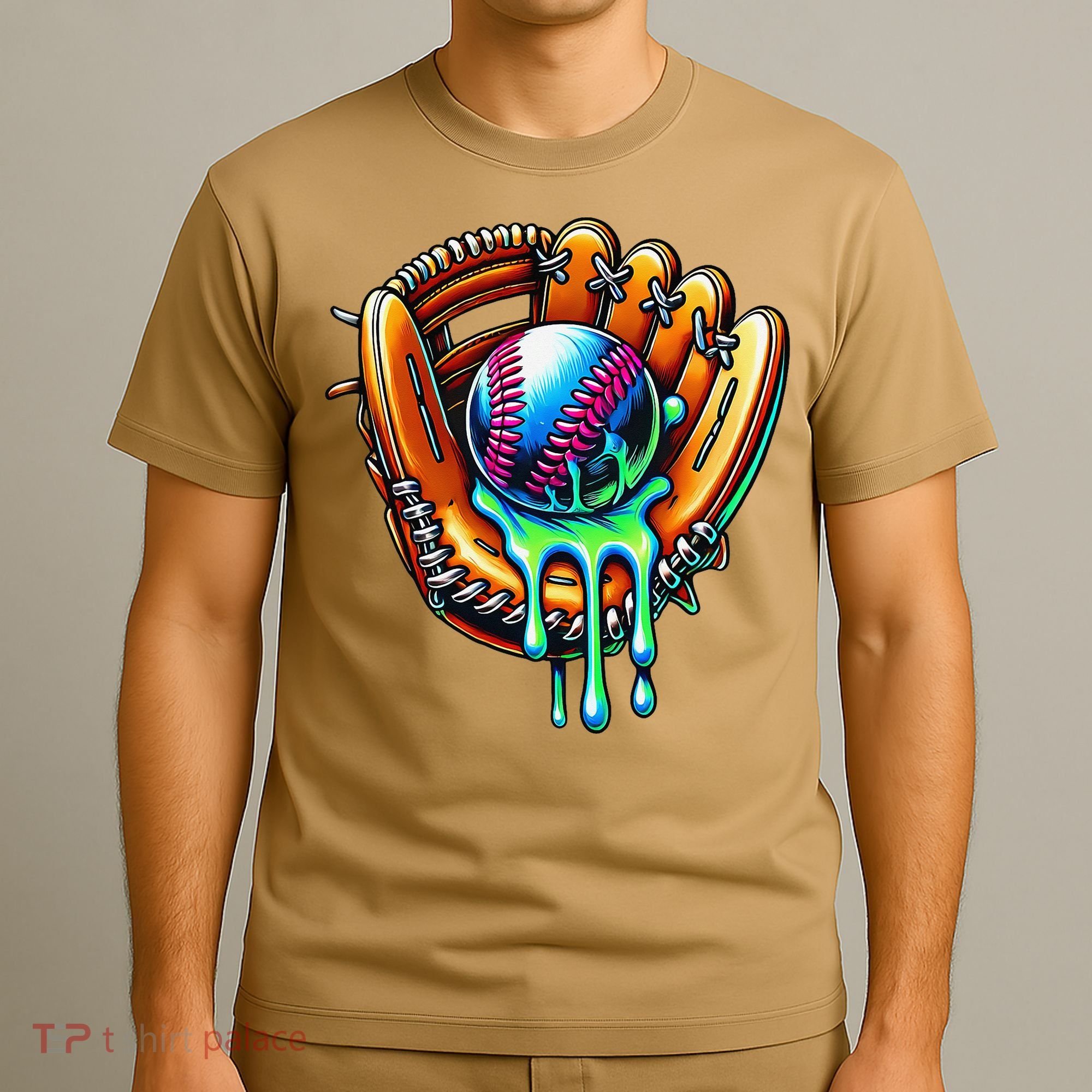 Baseball Drip Ice Cream Sprinkles Baseball Glove T-Shirt