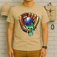 Baseball Drip Ice Cream Sprinkles Baseball Glove T-Shirt thumb 6