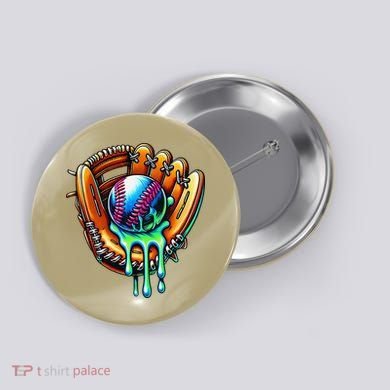 Baseball Drip Ice Cream Sprinkles Baseball Glove Button
