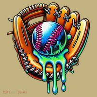 Baseball Drip Ice Cream Sprinkles Baseball Glove Mousepad thumb 1