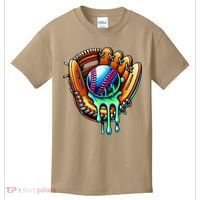Baseball Drip Ice Cream Sprinkles Baseball Glove Kids T-Shirt thumb 0