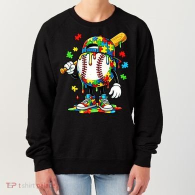 Baseball Drip Ice Cream Autism Awareness Women's Sweatshirt