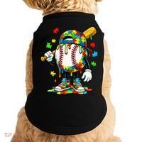 Baseball Drip Ice Cream Autism Awareness Doggie Tank thumb 0