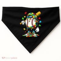 Baseball Drip Ice Cream Autism Awareness USA-Made Doggie Bandana thumb 0