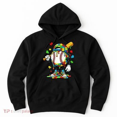 Baseball Drip Ice Cream Autism Awareness Hoodie