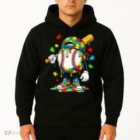 Baseball Drip Ice Cream Autism Awareness Hoodie thumb 2