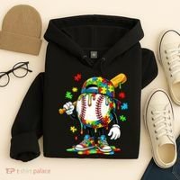 Baseball Drip Ice Cream Autism Awareness Hoodie thumb 4