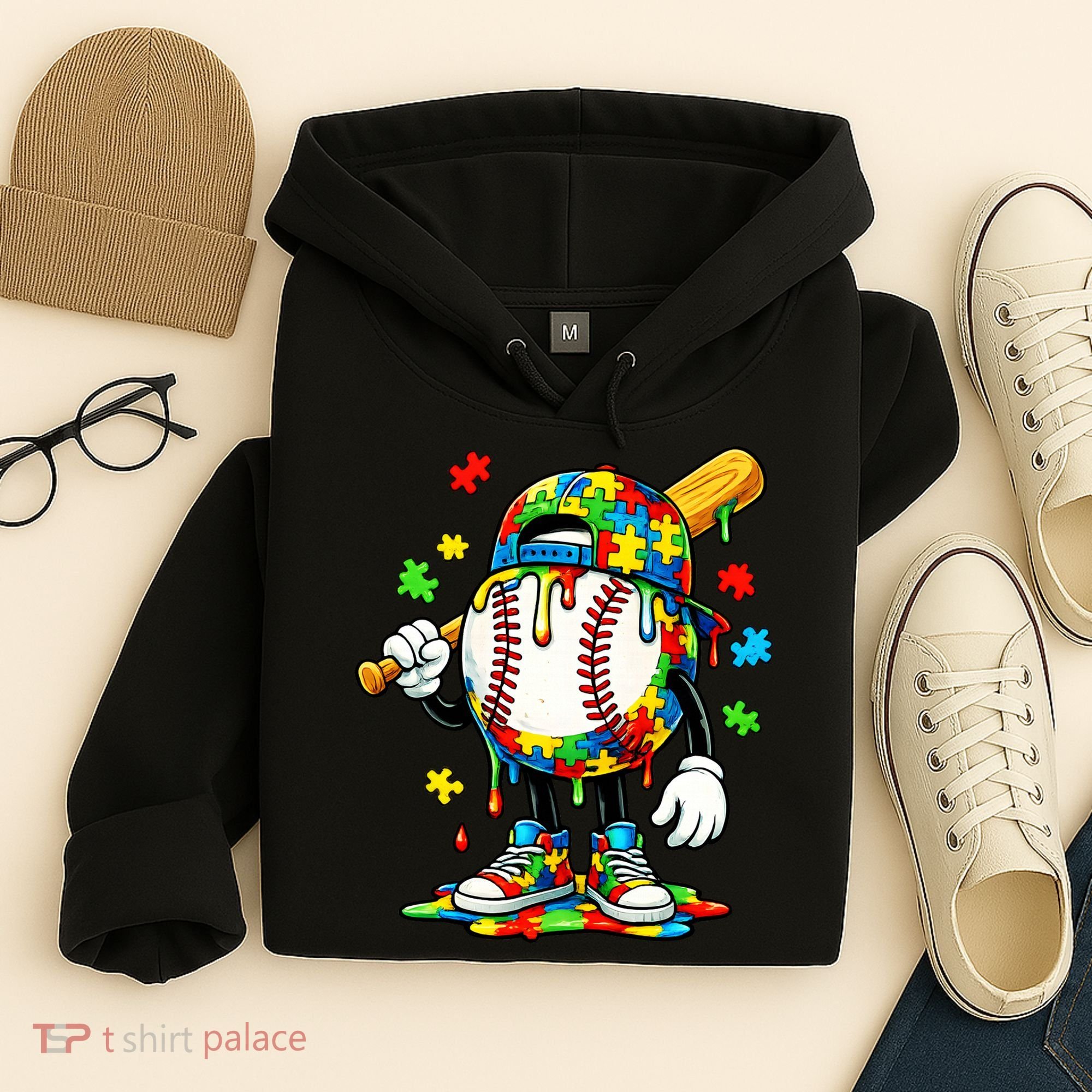 Baseball Drip Ice Cream Autism Awareness Hoodie