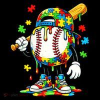 Baseball Drip Ice Cream Autism Awareness Hoodie thumb 7