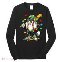 Baseball Drip Ice Cream Autism Awareness Long Sleeve Shirt thumb 0