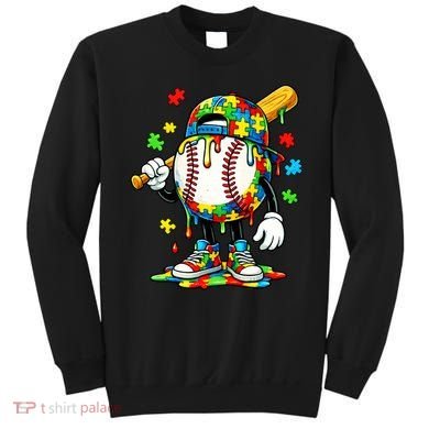 Baseball Drip Ice Cream Autism Awareness Sweatshirt