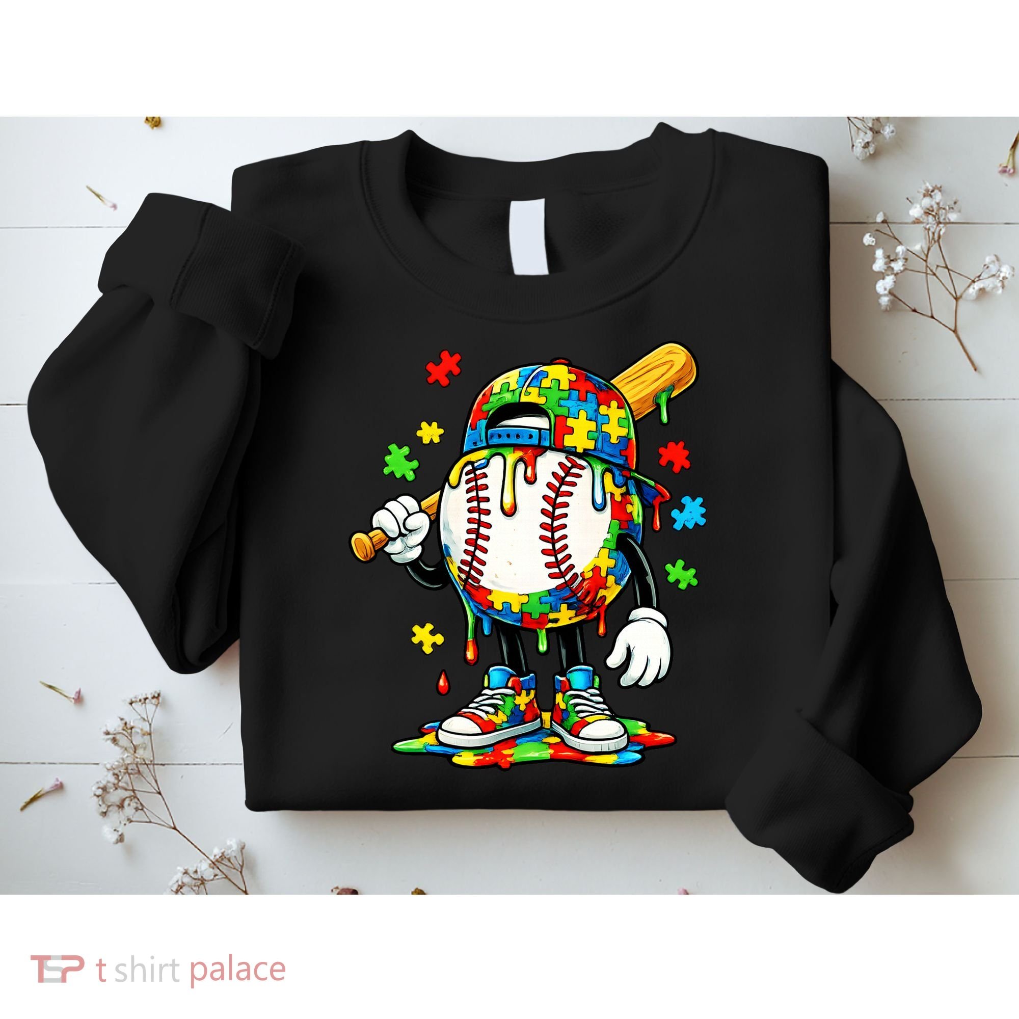 Baseball Drip Ice Cream Autism Awareness Sweatshirt