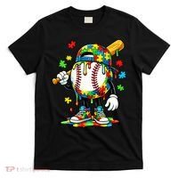 Baseball Drip Ice Cream Autism Awareness T-Shirt thumb 0