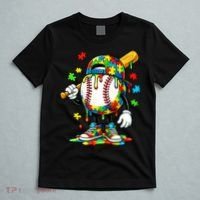 Baseball Drip Ice Cream Autism Awareness T-Shirt thumb 5