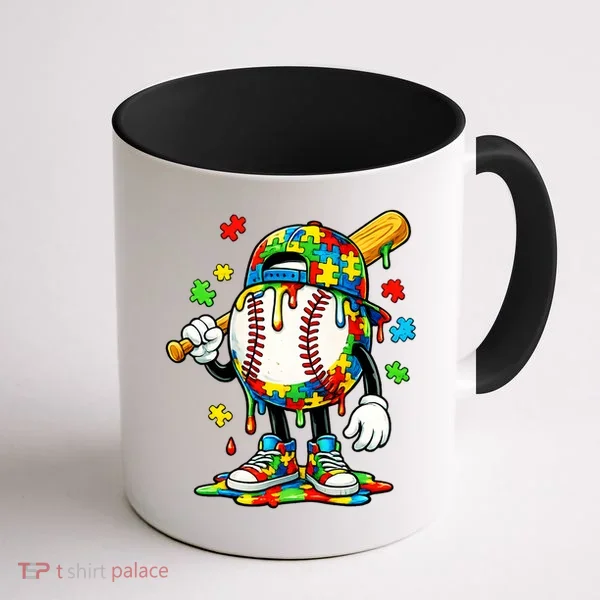 Baseball Drip Ice Cream Autism Awareness Coffee Mug