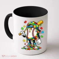 Baseball Drip Ice Cream Autism Awareness Coffee Mug thumb 0