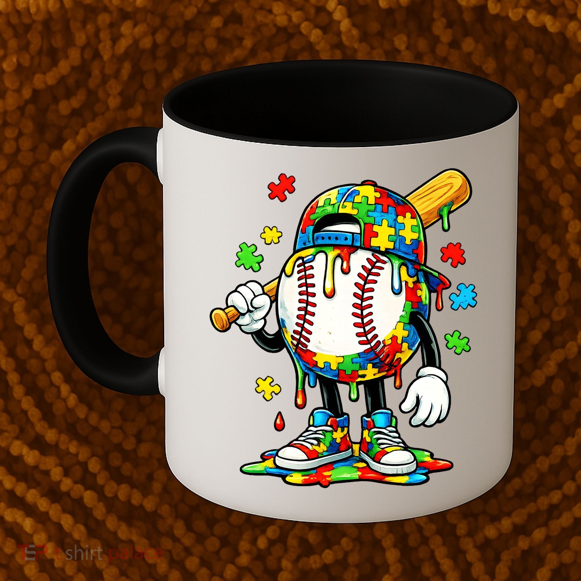 Baseball Drip Ice Cream Autism Awareness Coffee Mug