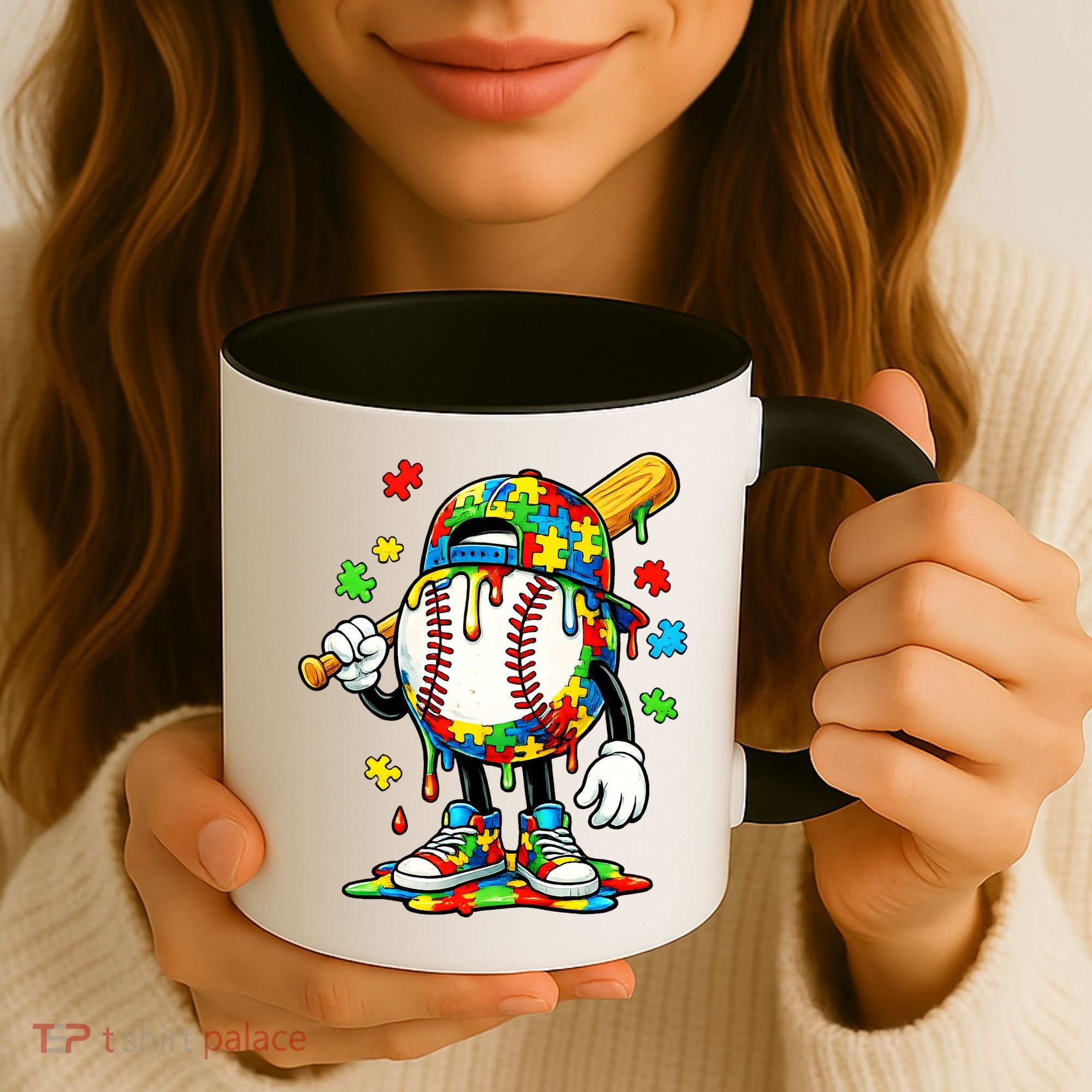 Baseball Drip Ice Cream Autism Awareness Coffee Mug