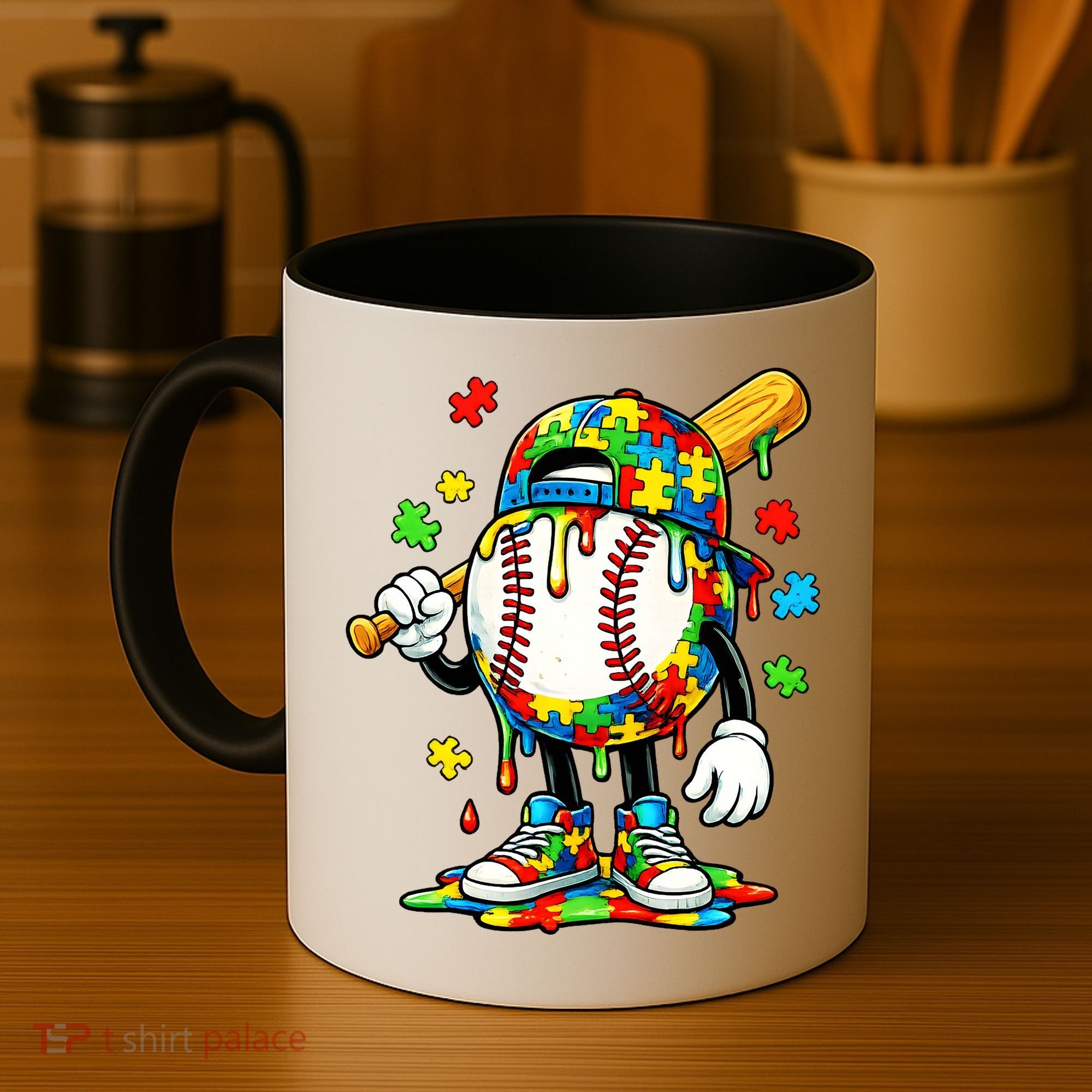 Baseball Drip Ice Cream Autism Awareness Coffee Mug