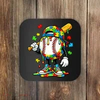 Baseball Drip Ice Cream Autism Awareness Coaster thumb 0