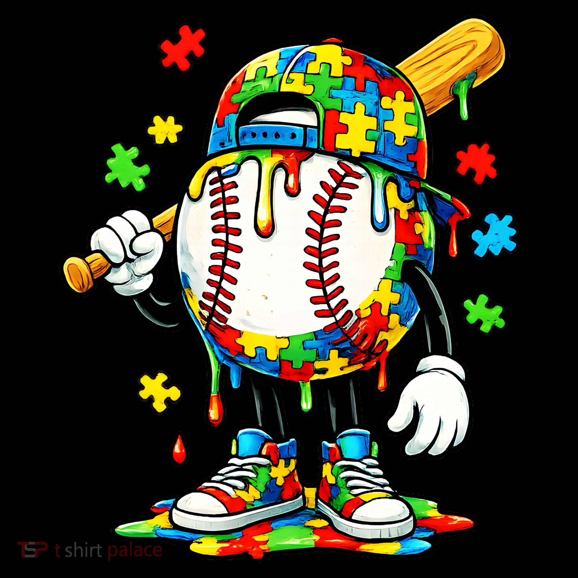 Baseball Drip Ice Cream Autism Awareness Mousepad