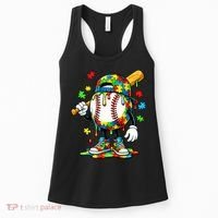 Baseball Drip Ice Cream Autism Awareness Women's Tank Top thumb 0