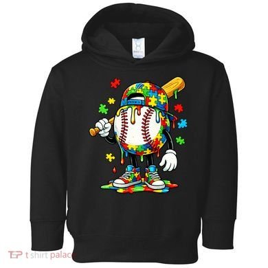 Baseball Drip Ice Cream Autism Awareness Toddler Hoodie